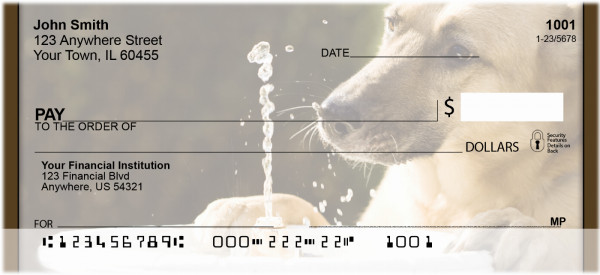 Thirsty German Shepherd Personal Checks | QBB-57