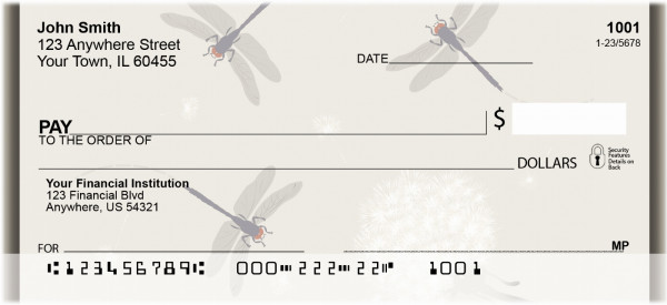 Dandelions And Dragonflies Personal Checks