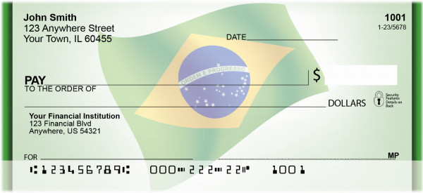 Brazil Flag Personal Checks | QBF-41