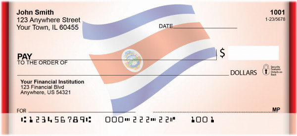 Costa Rica Flag Personal Checks | QBF-46
