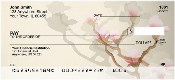 Oriental Cherry Blossoms Personal Checks
