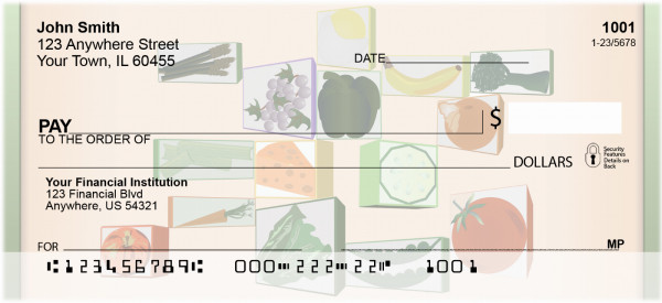 Framed Vegetables Personal Checks | QBH-43
