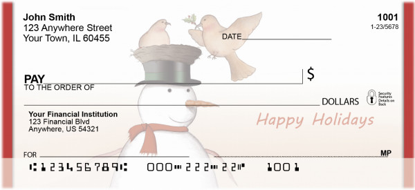 Snowman Holiday Personal Checks | QBH-91