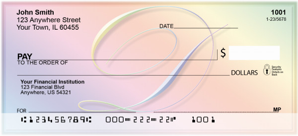 Rainbow Art Monogram - D Personal Checks | QBL-11