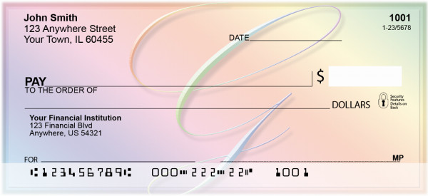 Rainbow Art Monogram - G Personal Checks | QBL-14