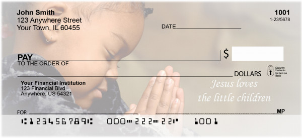 Jesus Loves The Little Children Personal Checks | QBO-90