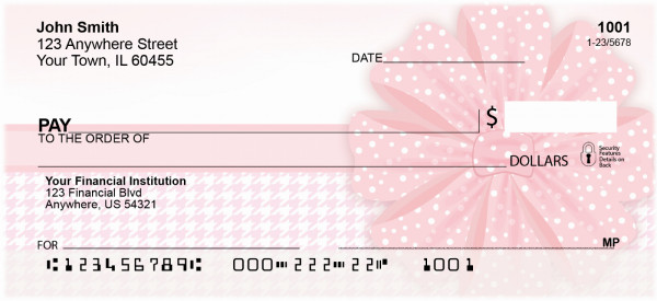 Pink Ribbon Party Personal Checks