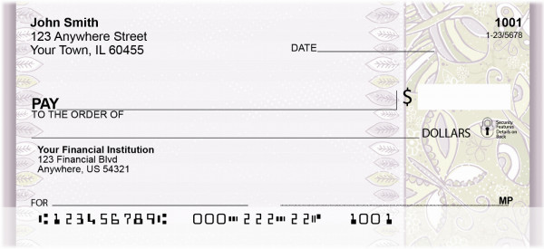 Feathers And Butterflies Personal Checks
