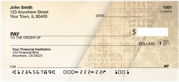Golden Damask Personal Checks