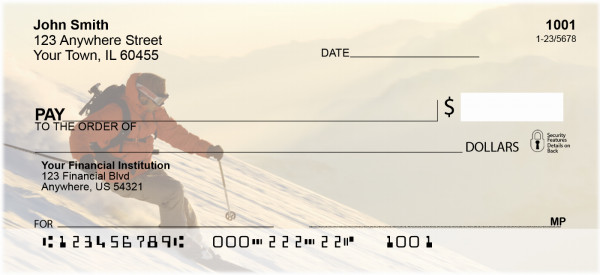 Skiing On A Golden Mountain Personal Checks