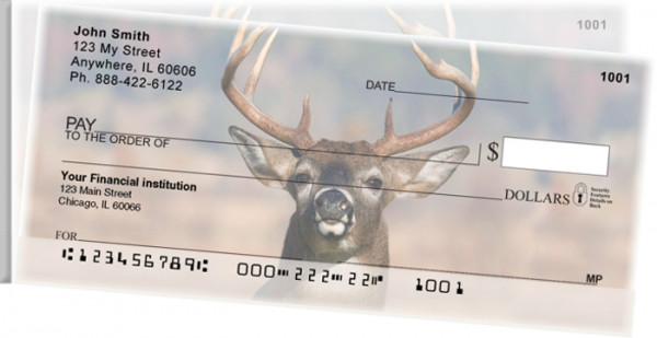 Big Horned Buck Deer Side Tear Personal Checks | STANK-71
