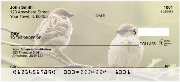 Sparrow In Spring Personal Checks | ZANJ-17