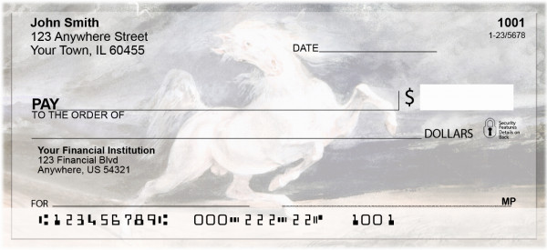 Wild White Stallion Personal Checks | ZANJ-35