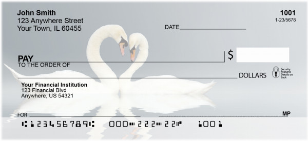 Heart Swans Personal Checks | ZANJ-77