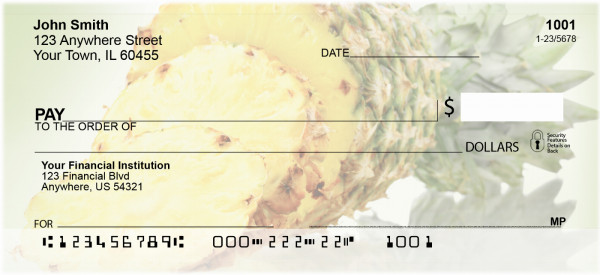 Golden Tropical Pineapple Personal Checks | ZFOD-40