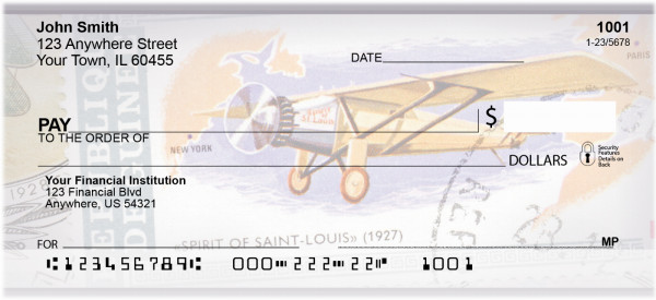 Vintage Airplane Stamps Personal Checks | ZFUN-05