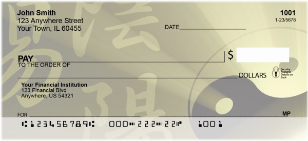 Ying Yang Symbol Personal Checks | ZFUN-60