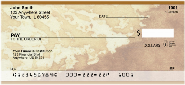 Golden Brown Abstract Personal Checks